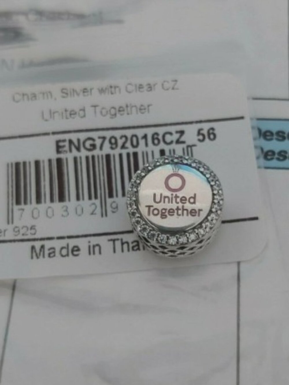 AUTH PANDORA Exclusive Sterling Silver United Together Double-Sided ENG792016_56